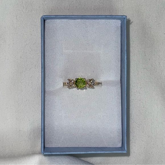 Green & Gold Elegant Cubic Zirconia Ring - St. Patrick’s Day - Picture 3 of 5